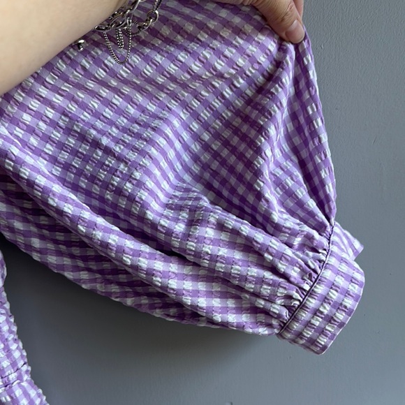 Zara Purple Gingham Dress - Picture 7 of 8